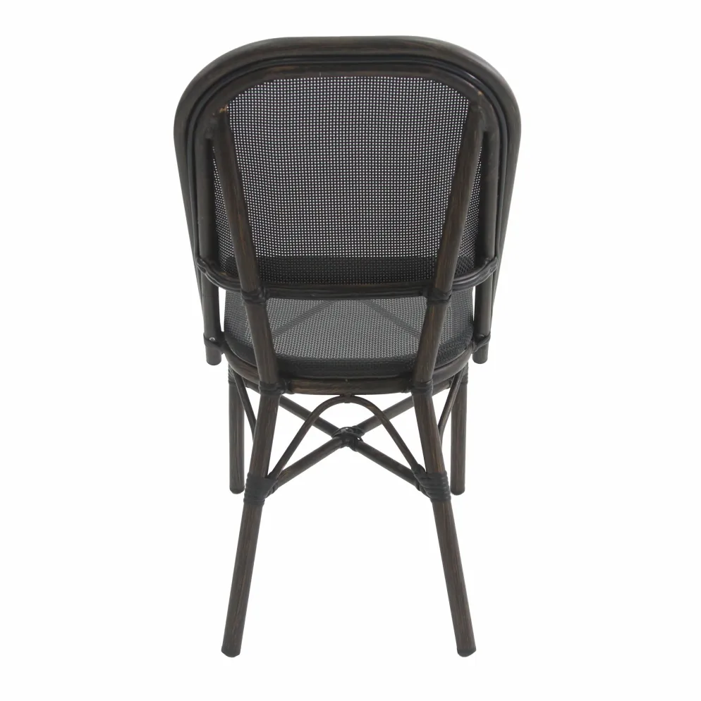 Bistrostuhl Viva-O Textil Wenge-Schwarz Mesh, stapelbar