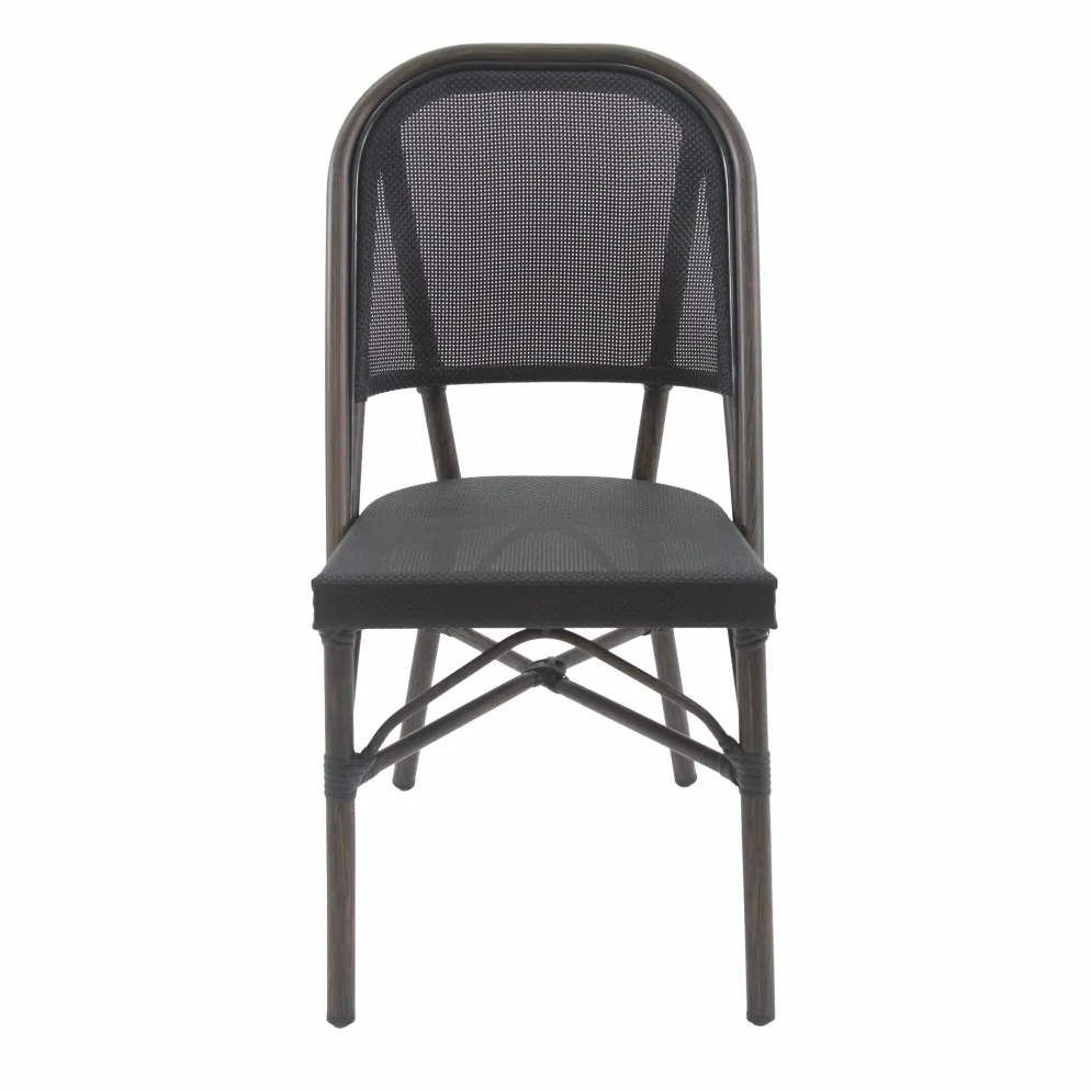 Bistrostuhl Viva-O Textil Wenge-Schwarz Mesh, stapelbar