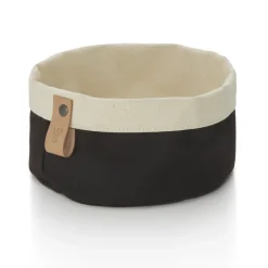 Brottasche FLIP COTTON, Ø 17 cm, Höhe 11 cm, schwarz/cream, Canvas