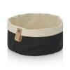 Brottasche FLIP COTTON, Ø 20 cm, Höhe 12 cm, schwarz/cream, Canvas