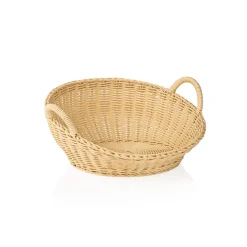 Brötchenschütte mit Griff WEAVER PRO Systemkörbe, Ø 42 cm, Höhe 18,5/7,5 cm, hellbeige, Polypropylen