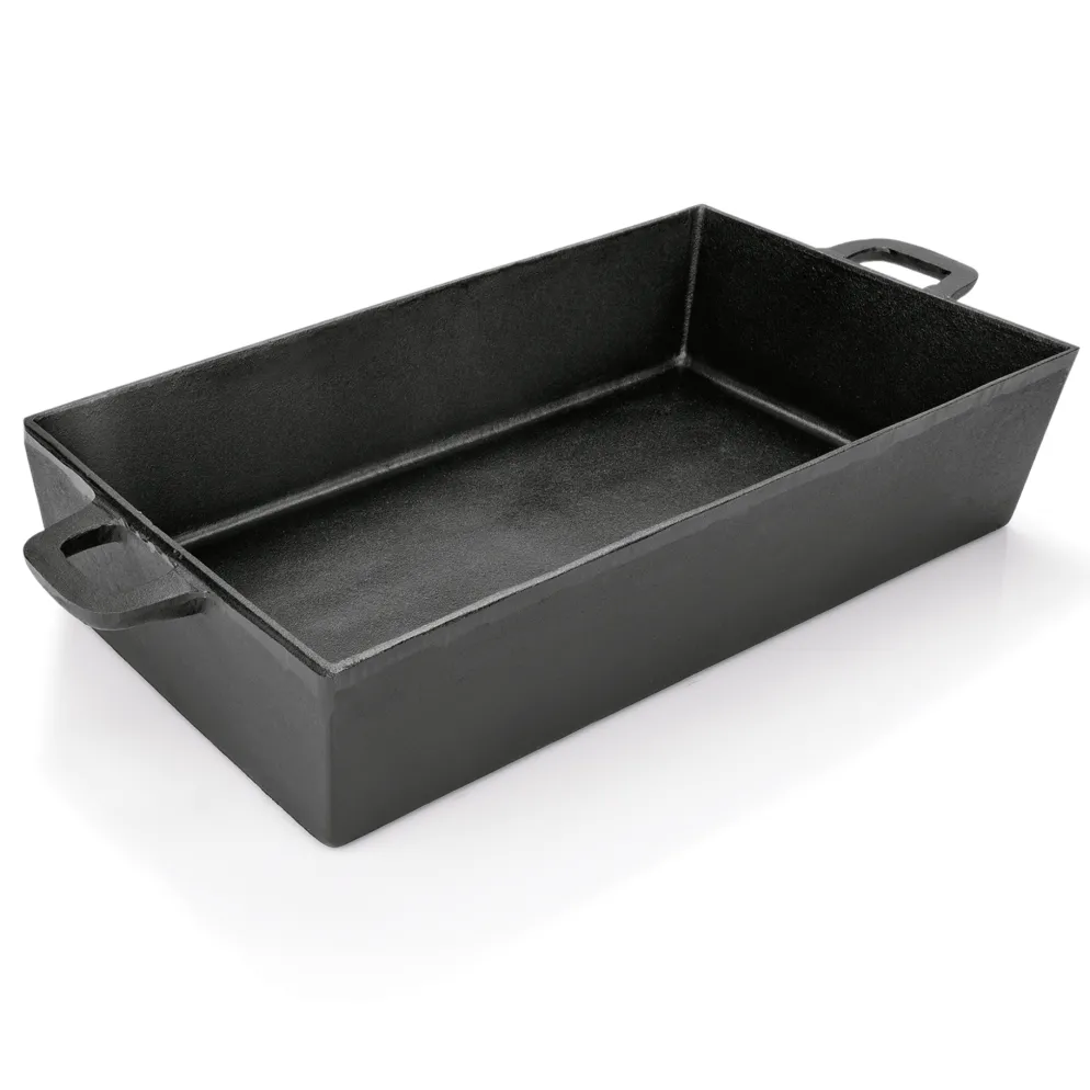 Bräter mit 2 angegossenen Seitengriffen, 53 x 32,5 x 15 cm, Gusseisen