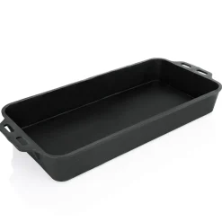 Bräter mit 2 angegossenen Seitengriffen, 71 x 34,5 x 9,5 cm, Gusseisen