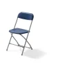 Budget Klappstuhl grau/blau, stapelbar, Stahlgestell, 43x45x80cm