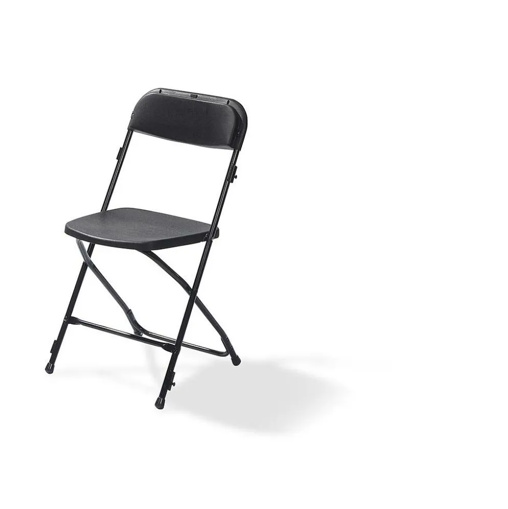Budget Klappstuhl schwarz/schwarz, stapelbar, StahlGestell, 43x45x80cm