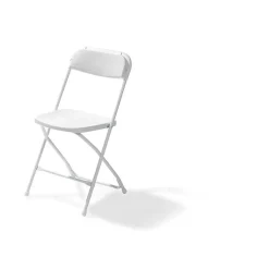 Budget Klappstuhl weiß/weiß, stapelbar, Stahlgestell, 43x45x80cm