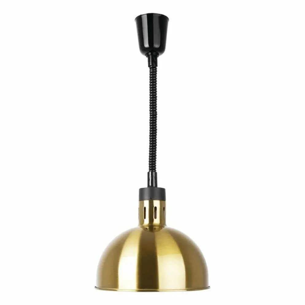 Buffalo ausziehbare runde Wärmelampe mit Gold-Finish, 250W, Kabellänge: 28-152cm