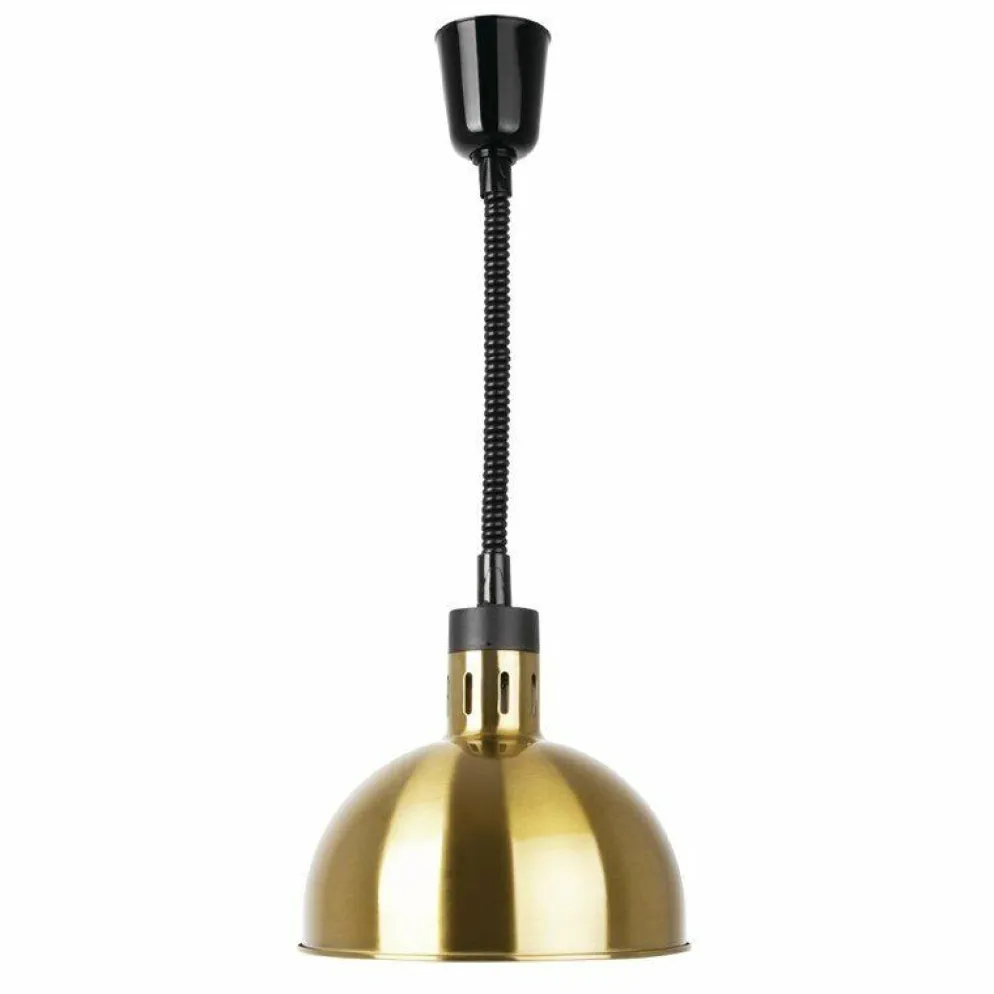 Buffalo ausziehbare runde Wärmelampe mit Gold-Finish, 250W, Kabellänge: 28-152cm