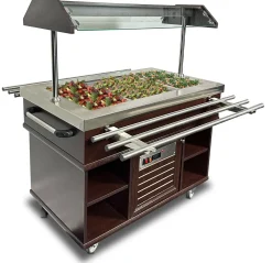 Buffet Salatbar mit Tablettrutsche für 3x GN1/1, Breite 1200mm
