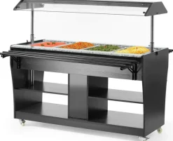 Buffet-Theke beheizt 1490 mm für 4 GN 1/1, Selbstbedienung