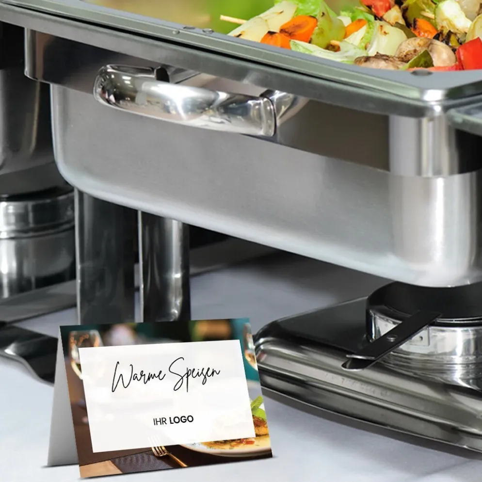 Buffet-Tischaufsteller Star mit Logo und beschriftbar (250 Stk)