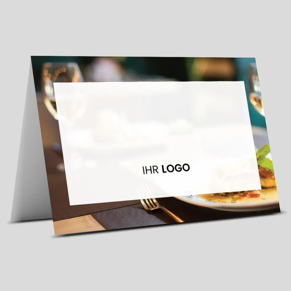 Buffet-Tischaufsteller Star mit Logo und beschriftbar (250 Stk)