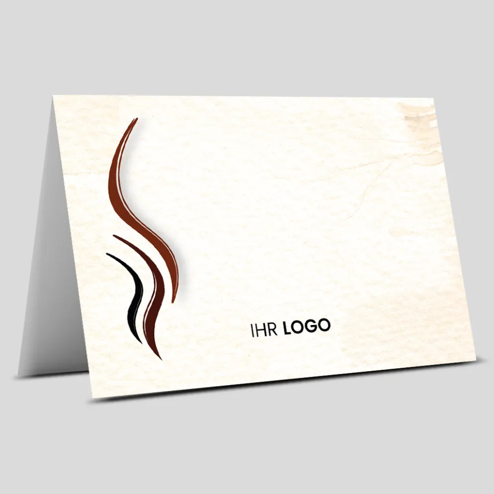 Buffet-Tischaufsteller Wave mit Logo und beschriftbar (250 Stk)