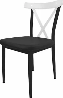 Cafe Stuhl Charlie G400, Gestell schwarz/weiss Sitz schwarz