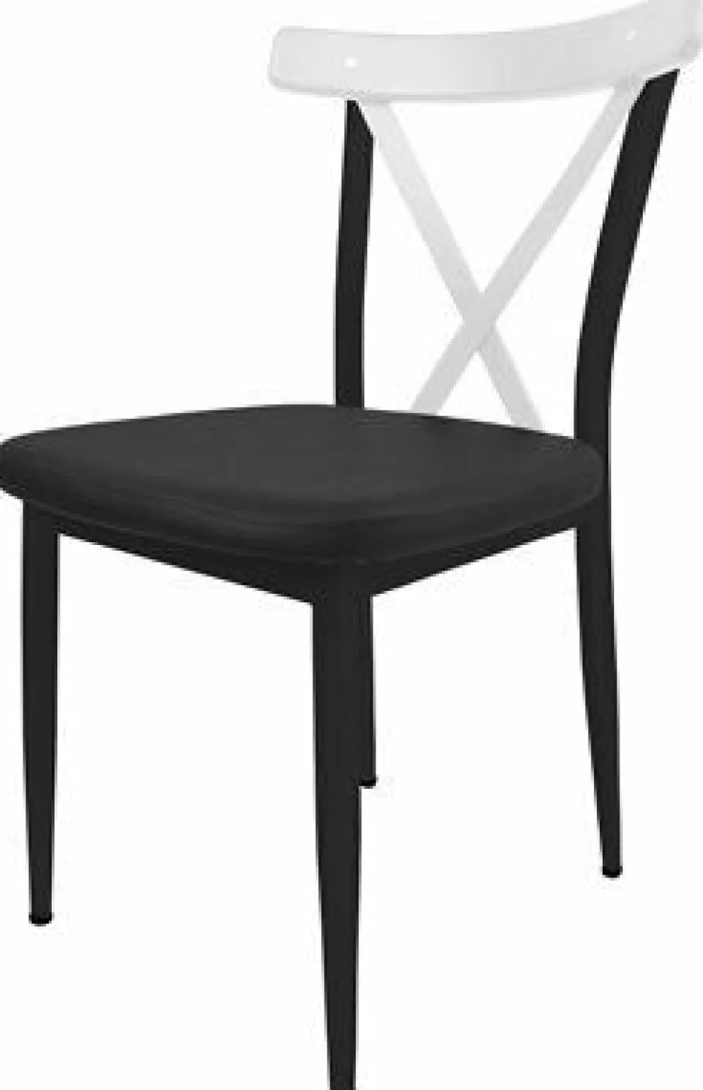 Cafe Stuhl Charlie G400, Gestell schwarz/weiss Sitz schwarz