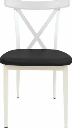 Cafe Stuhl Charlie G300, Gestell weiss, Sitz schwarz