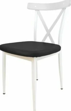 Cafe Stuhl Charlie G300, Gestell weiss, Sitz schwarz