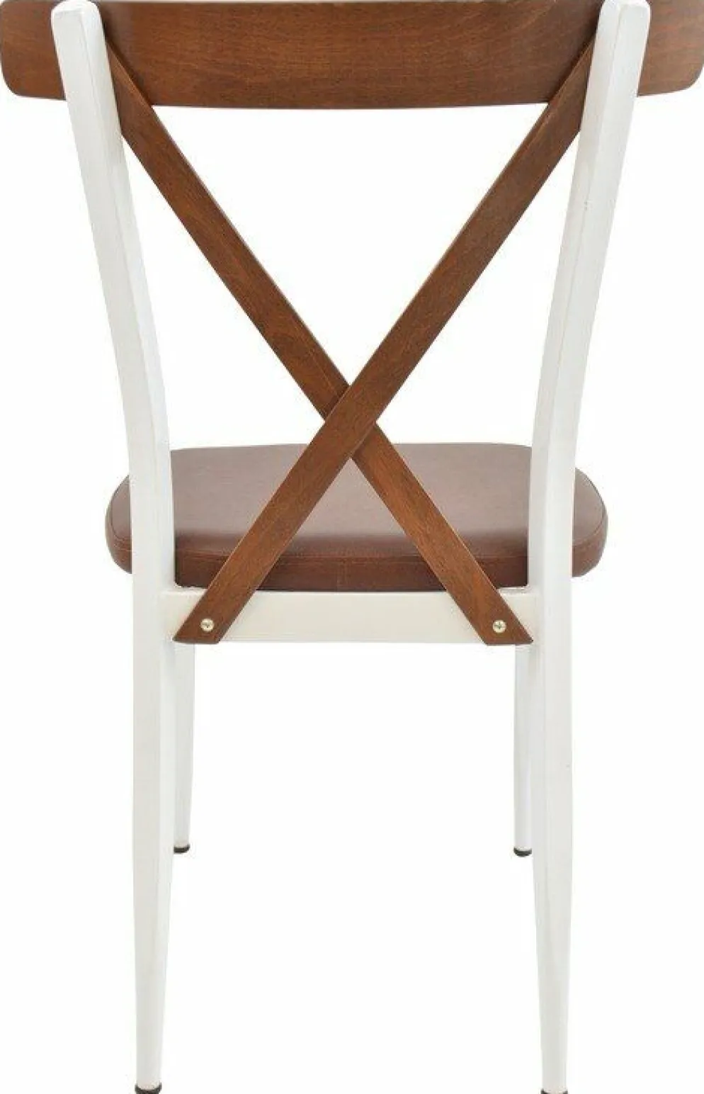 Cafe Stuhl Charlie G100, Gestell weiss, Sitz braun