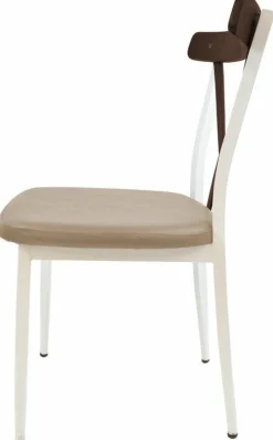 Cafe Stuhl Charlie G100, Gestell weiss, Sitz braun