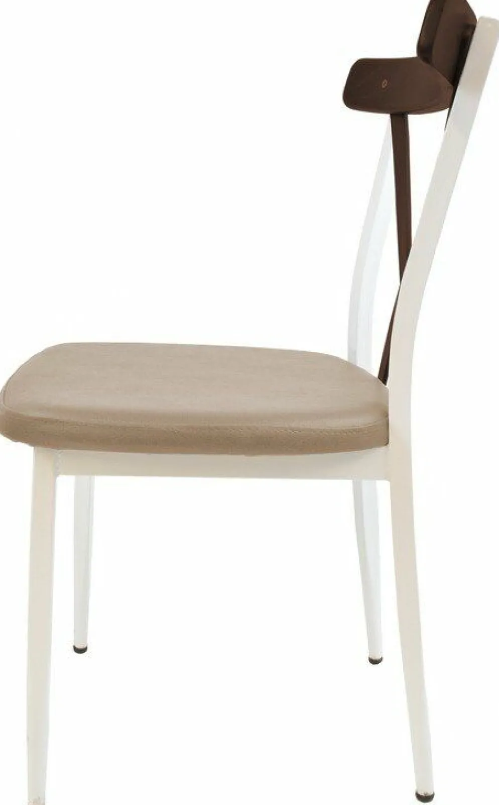 Cafe Stuhl Charlie G100, Gestell weiss, Sitz braun