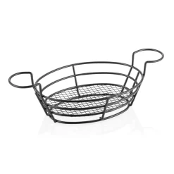 Chicken Wings Korb, 37,5 x 20 x 7,5 cm, schwarz pulverbeschichtet, Metall