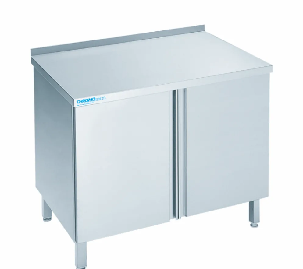 CHROMOnorn Arbeitsschrank mit Flügeltüren und Aufkantung 800x600x850-900mm