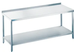 CHROMOnorn Arbeitstisch mit Zwischenboden und Aufkantung 1800x700x850-900mm