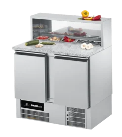 CHROMOnorn Belegstation / Pizzakühltisch BR795, GN 1/1, 2 Türen