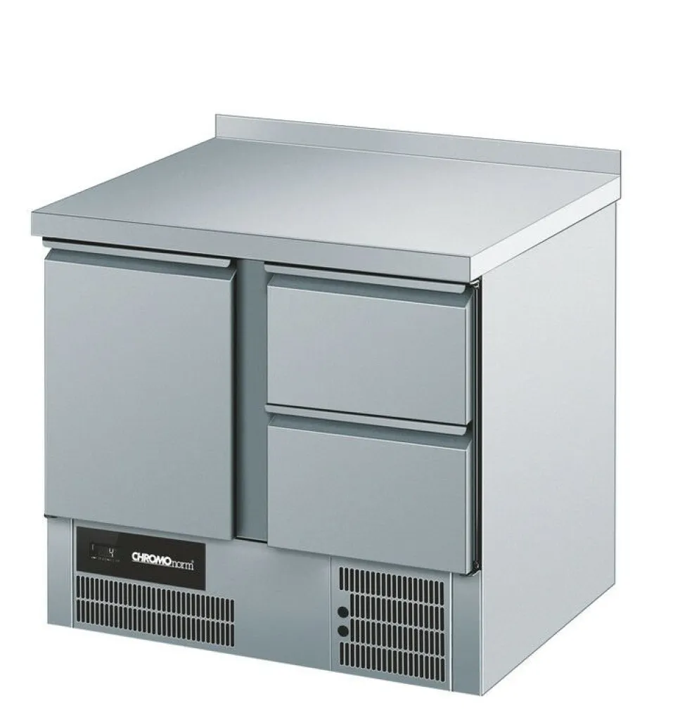 CHROMOnorn Kühltisch BR795, GN 1/1, 2 Türen, Aufkantung, Breiste 950mm