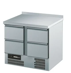 CHROMOnorn Kühltisch BR795, GN 1/1, 4 Züge, Aufkantung, Breite 950mm