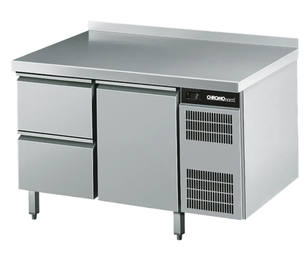 CHROMOnorn Kühltisch GN 1/1, 2 Züge 1/2, 1 Tür, 1250x700x850mm