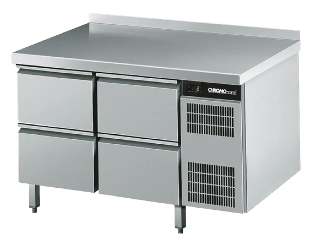 CHROMOnorn Kühltisch GN 1/1, 4 Züge 1/2, 1250x700x850mm