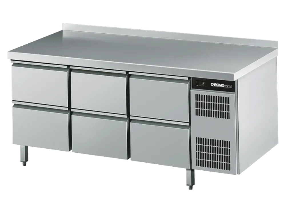 CHROMOnorn Kühltisch GN 1/1, 6 Züge 1/2, 1725x700x850mm