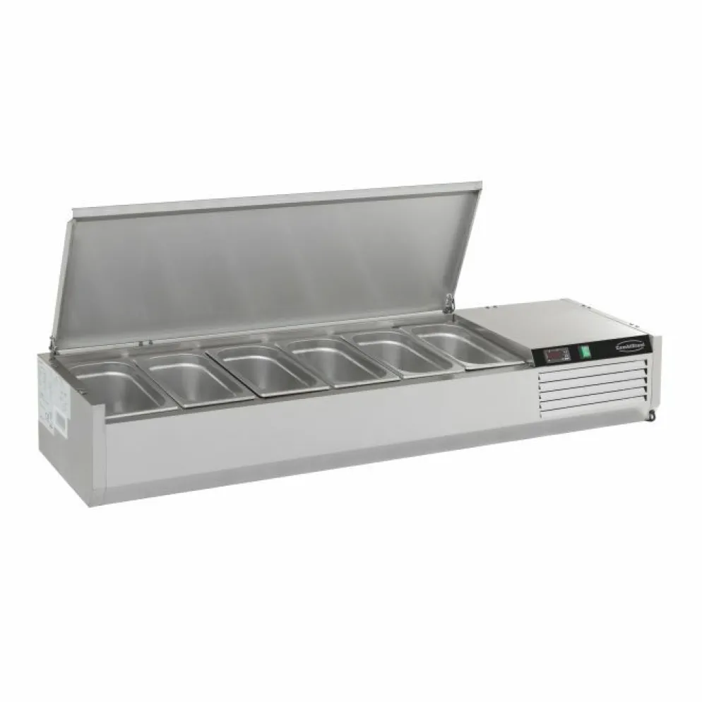 Combisteel Aufsatzvitrine mit Edelstahl Deckel für 5x 1/3 GN
