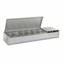 Combisteel Aufsatzvitrine mit Edelstahl Deckel für 6x1/4 GN