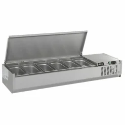 Combisteel Aufsatzvitrine mit Edelstahl Deckel für 6x 1/3 GN