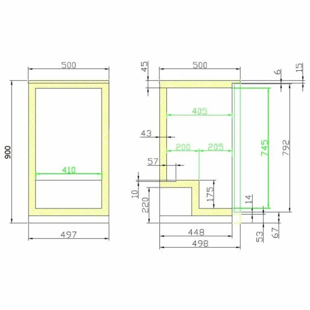 Combisteel Barkühler Schwarz 98L mit 1 Tür