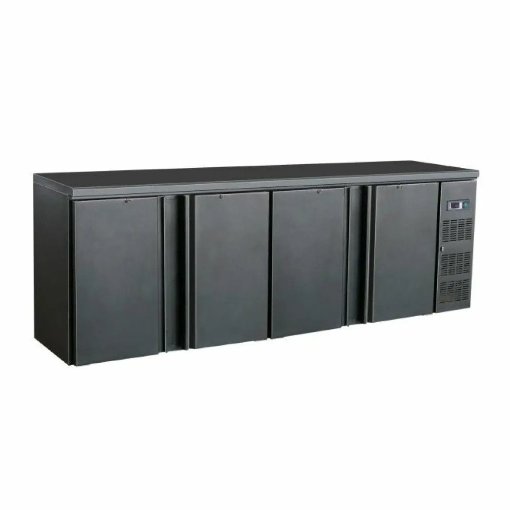 Combisteel Barkühler Schwarz 698L mit 4 Türen