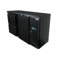 Combisteel Barkühler Schwarz 350L mit 1 Tür, 2 Schubladen