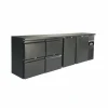 Combisteel Barkühler Schwarz 698L mit 2 Türen, 2 Schubladen