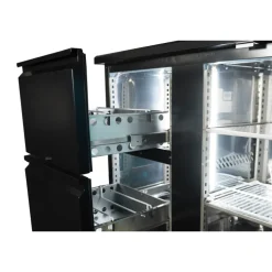 Combisteel Barkühler Schwarz 698L mit 3 Türen, 2 Schubladen