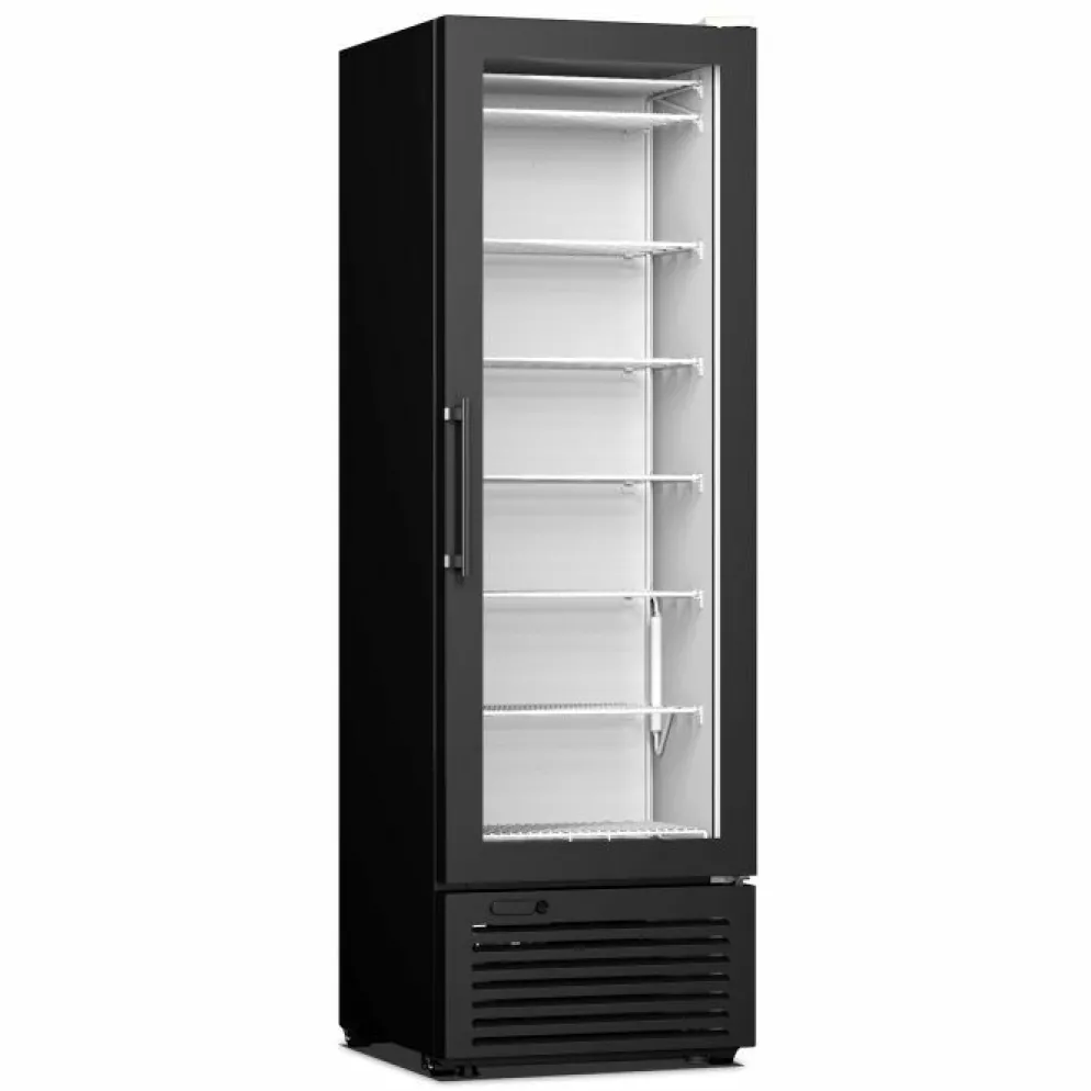 Combisteel Eis Tiefkühlschrank Glastür 301 L schwarz 570 mm