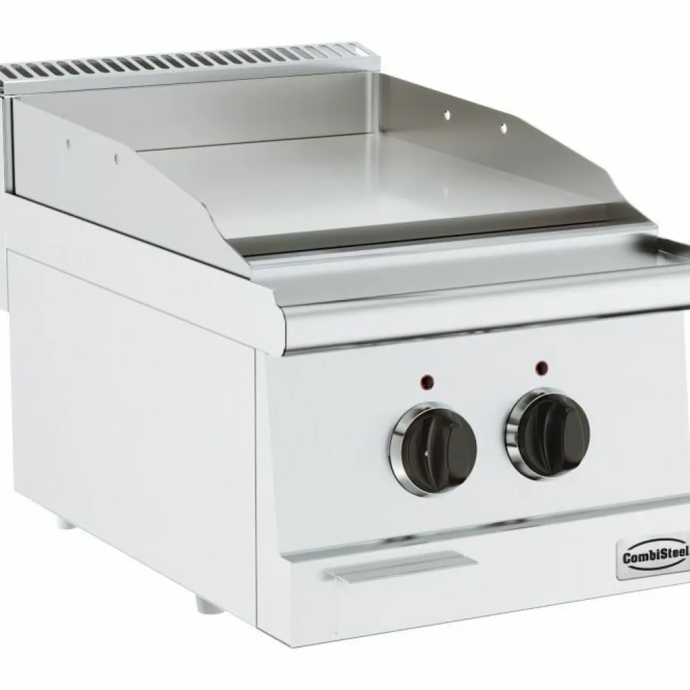 Combisteel Elektro Grillplatte Chrom glatt 400 mm, Tischgerät 3,6 kW
