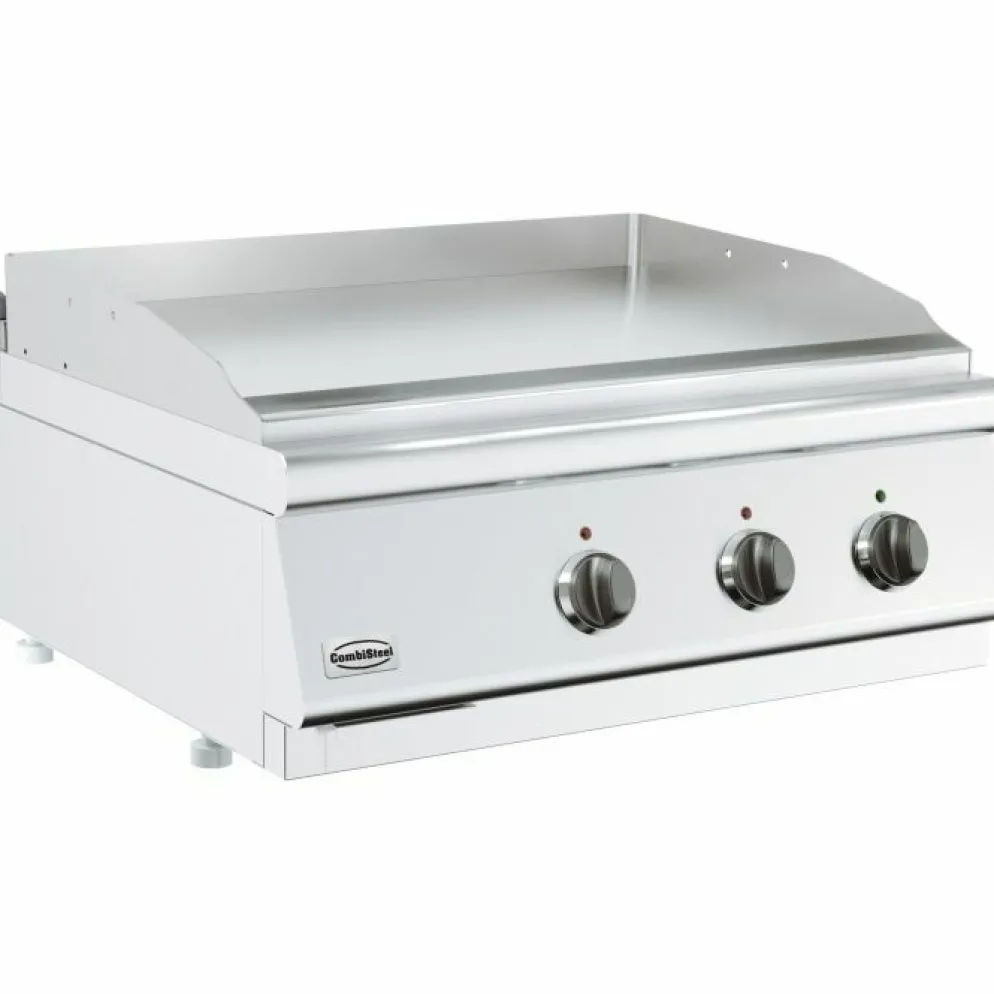 Combisteel Elektro Grillplatte Chrom glatt 800 mm, Tischgerät 7,2kW