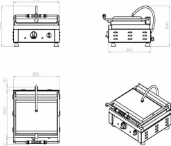 Combisteel Elektro Kontaktgrill glatt 410 mm, Tischgerät