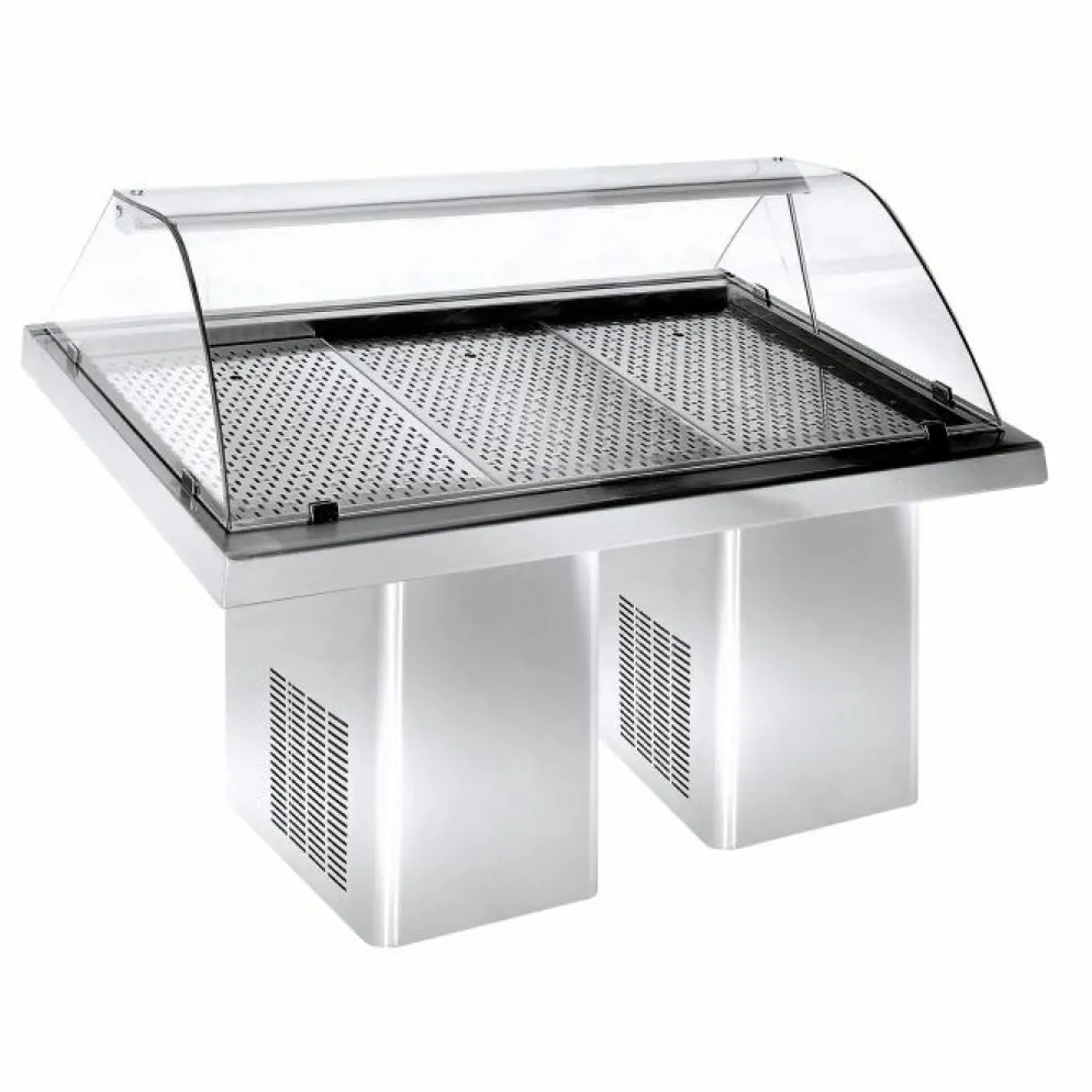 Combisteel Fischvitrine gekühlt 1.9 Edelstahl 1880 mm