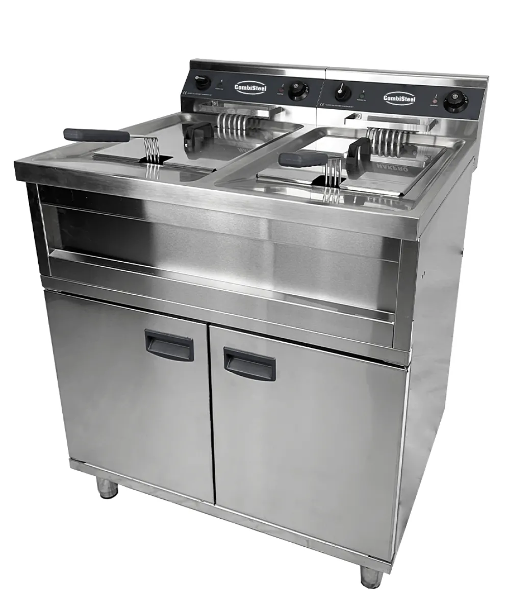 CombiSteel Fritteuse, 2x 400 V / 2x 6 kW, 2x 12 L, 800x700x850 mm