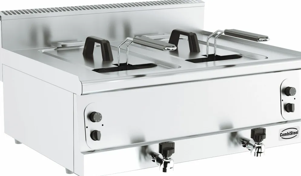 CombiSteel Gas-Fritteuse, 2x 8 Liter, Breite 800mm, Tiefe 600mm, 2x 6kW