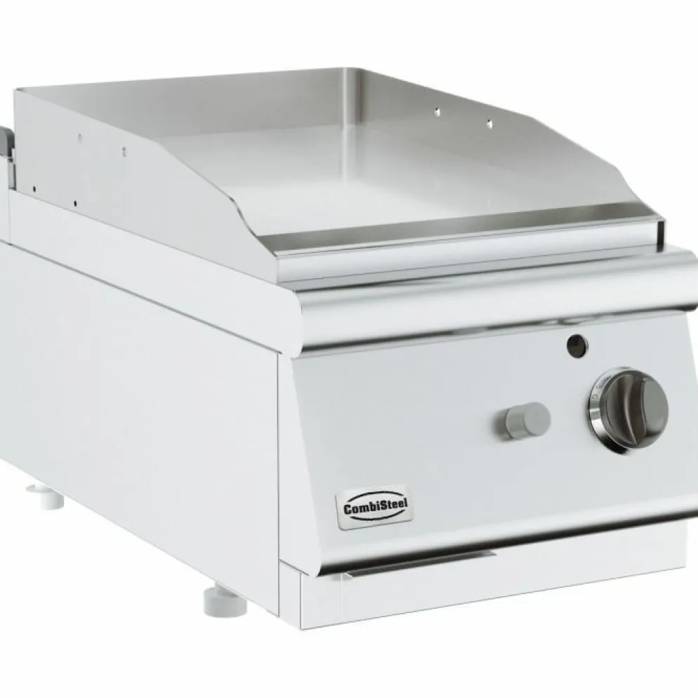 Combisteel Gas Grillplatte Chrom glatt 400 mm, Tischgerät 6,5 kW