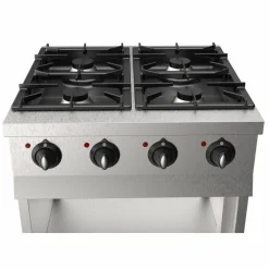 CombiSteel Gasherd 4 Brenner, 4x 6,5 kW, offener Unterbau